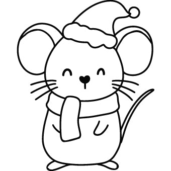 Christmas Animal - Mouse Stamp