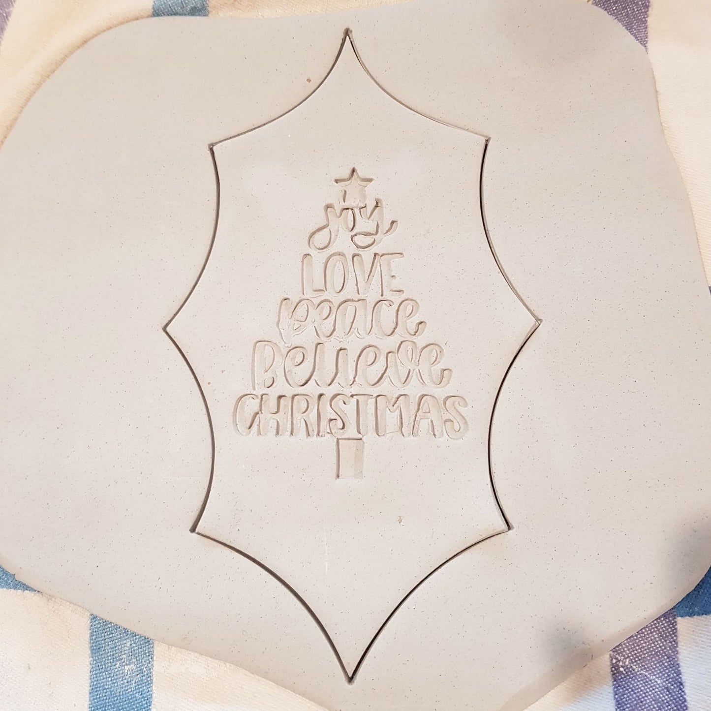 'Joy Love Peace Believe Christmas' Stamp